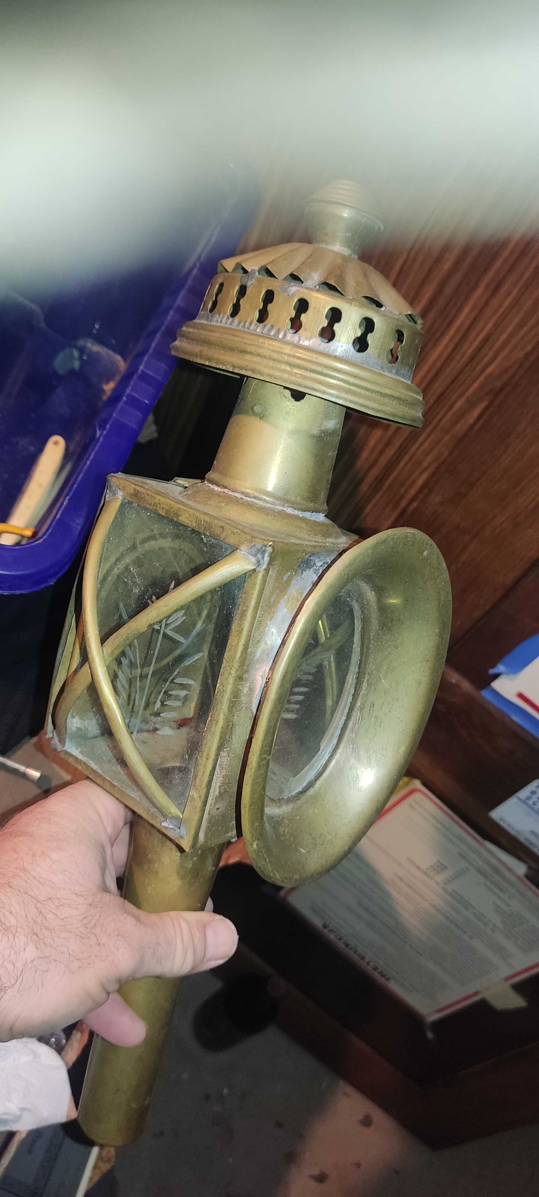 Stara lampa do powozu,karety itp.mosiadz