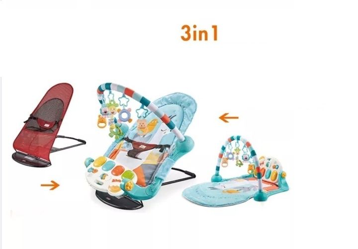 дитяче крісло-гойдалка та ігровий килимок з піаніно 3в1дитяче крісло-г
