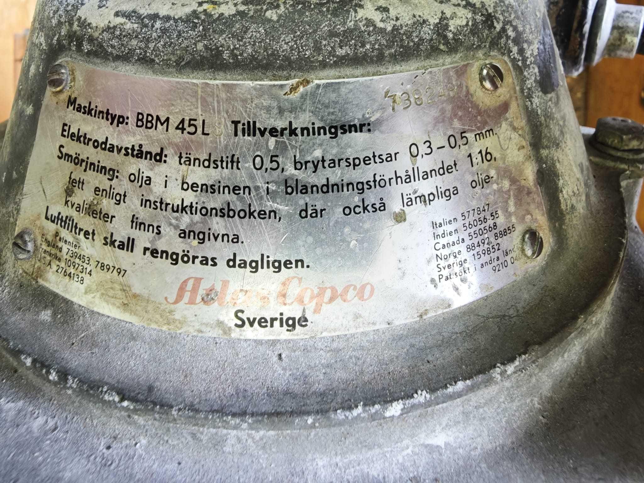 Młot Atlas Copco Cobra BBM 45L, Zabytkowy w oryginalnej skrzyni