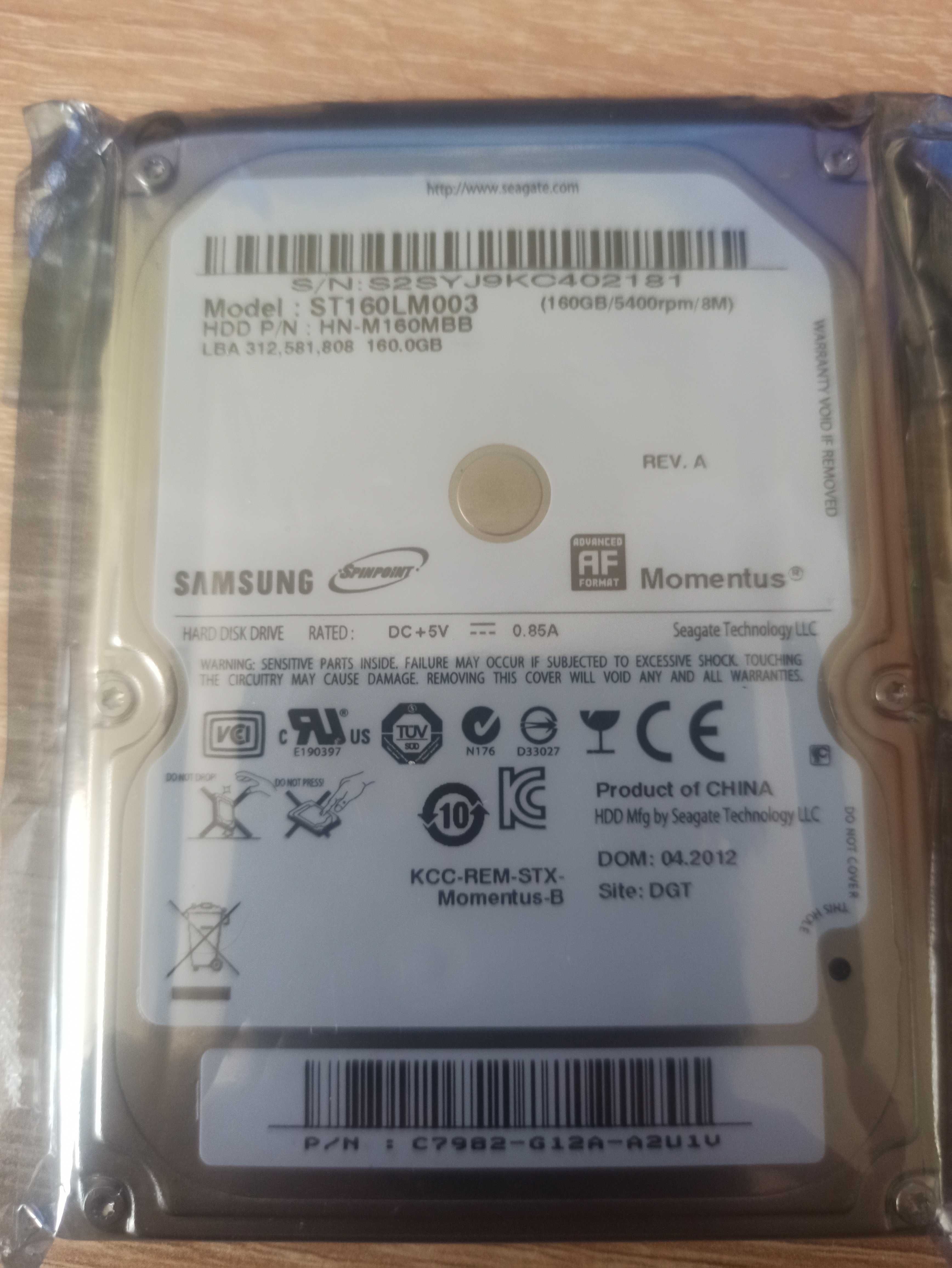 Жорсткий диск 2.5" 160 Gb Samsung ST160LM003 (8Mb/5400/SATAII) REF