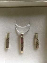 Komplet srebrnej biżuterii - zawieszka i kolczyki przesylka olx 1 zł