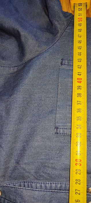 Mega jeansowy kombinezon rozm L -XL wymiary na fotkach