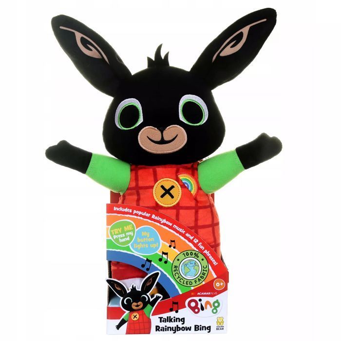 BING Tęczowy Mówiący Bing, pluszak. Golden Bear