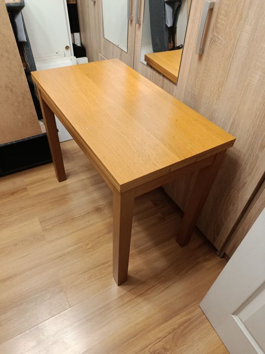 IKEA Stół Drewniany Naturalny Rozkładany 90x50 cm