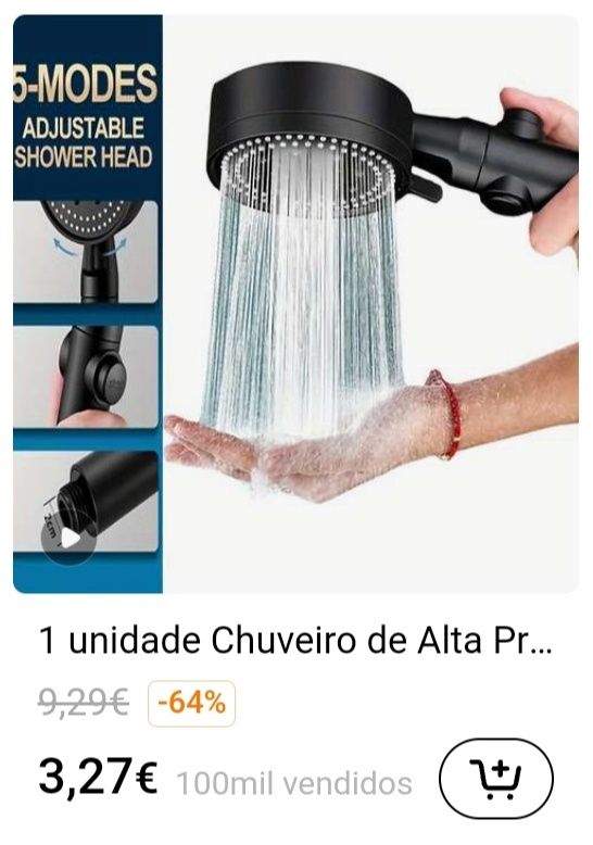 Chuveiro 5 modos Para despachar