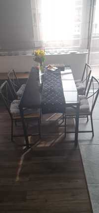Loftowy stół + 4 krzesła