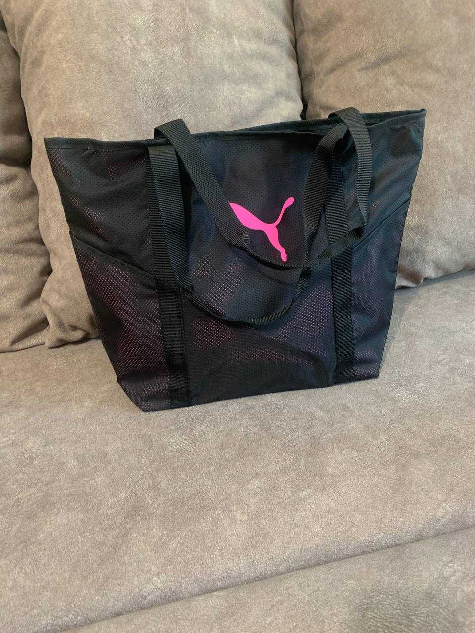 Спортивная женская сумка шопер пума puma розовая