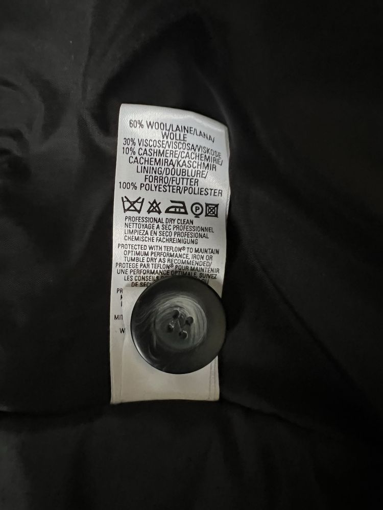 Płaszcz dyplomatka szary z wełną i cashmirem r.M M&S