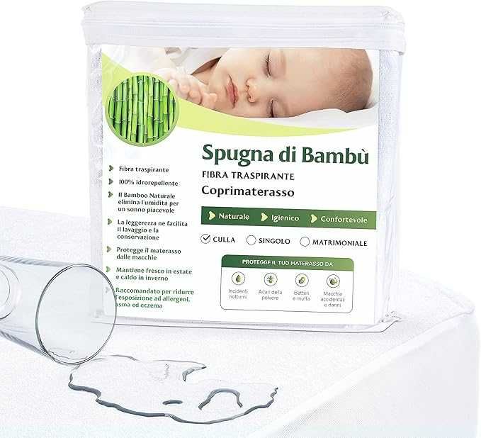 Ochraniacz wodoodporny do kołyski 60x120 spunga di Bambuu