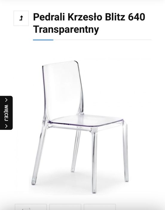 Krzesło nowoczesne  transparentne Pedrali blitz 640