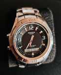 Casio Edifice,modelo EFA-125,dual time,alarme,cronógrafo,aço,10ATM