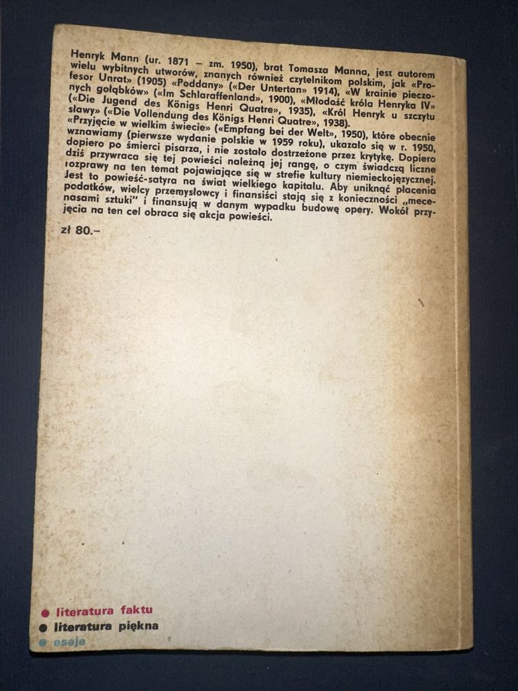 Henryk Mann. Przyjęcie w wielkim świecie książka
