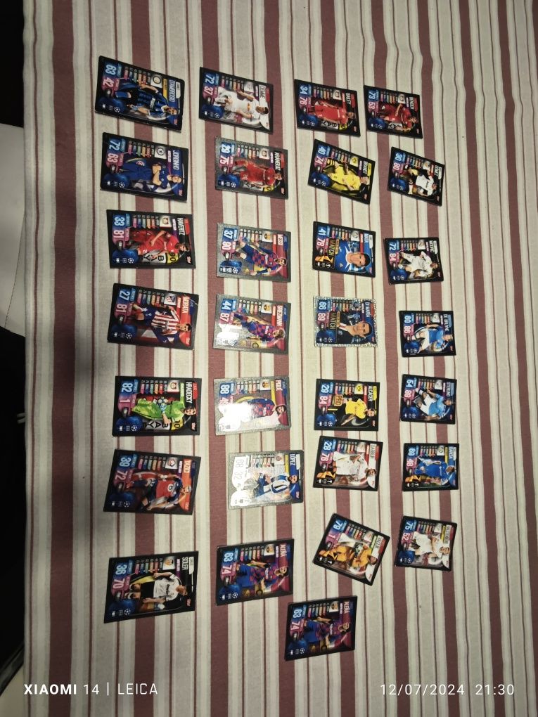29 cartas da coleção "match attax 2019/20"