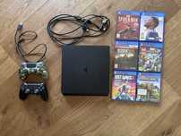 PlayStation 4 Slim 500 GB + 2 pady + 6 gier – komplet gotowy do grania