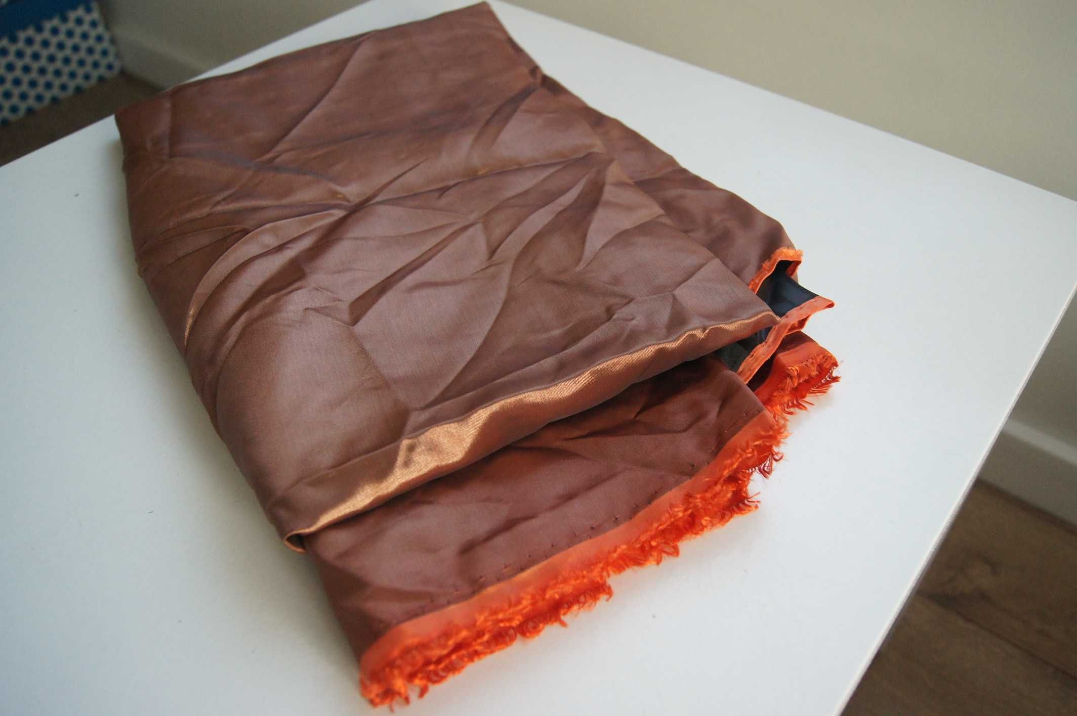 rudy miedziany pomarańczowy materiał do szycia poszewka tkanina