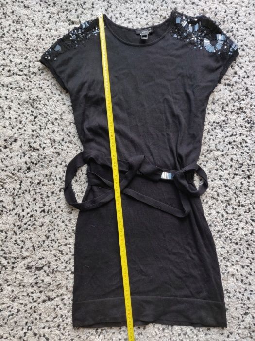Sukienka dzianinowa MANGO Suit cekiny, pasek S/M
