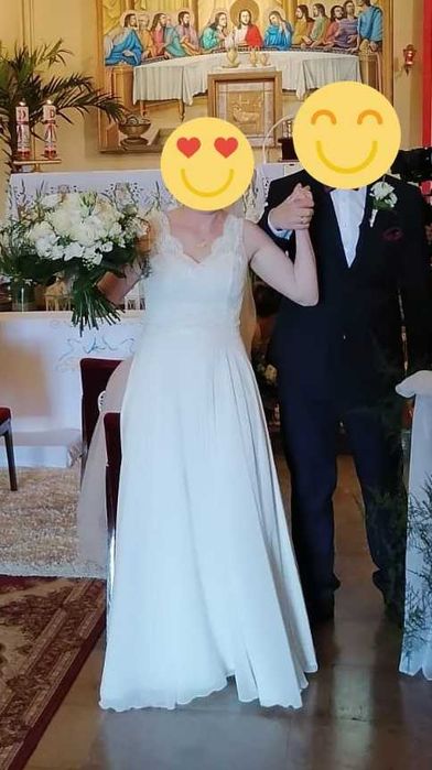 Muślinowa suknia ślubna