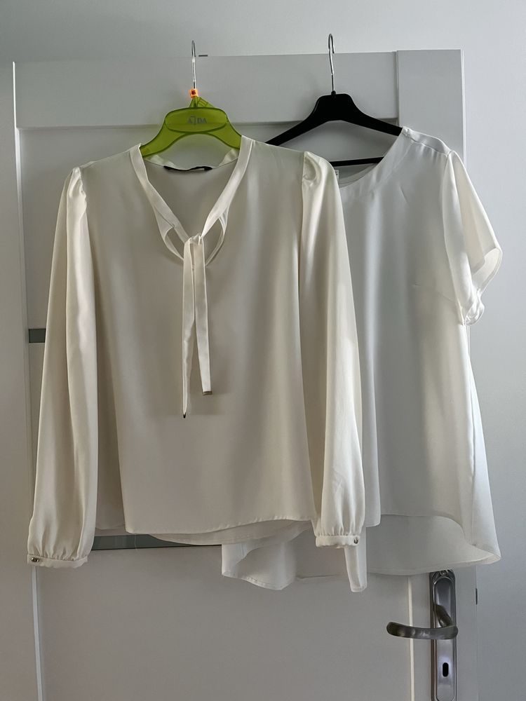 3 białe bluzki - wyprzedaż szafy Vinted M