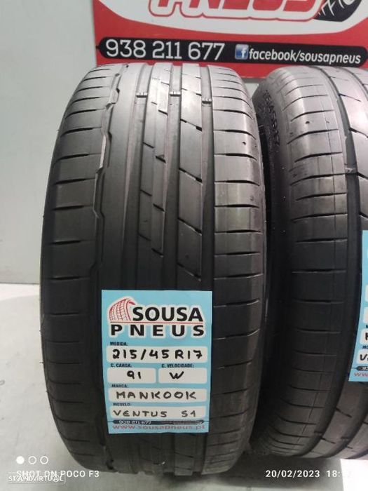 2 pneus semi novos 215-45r17 hankook - oferta dos portes 90 euros