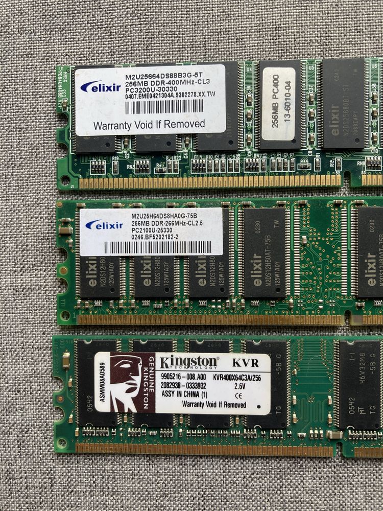 Retro pamięci Elixir Kingston 3x256MB