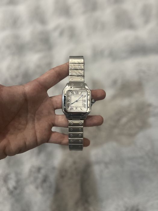 Relógios Cartier Santos Novos (Prateado + Azul)