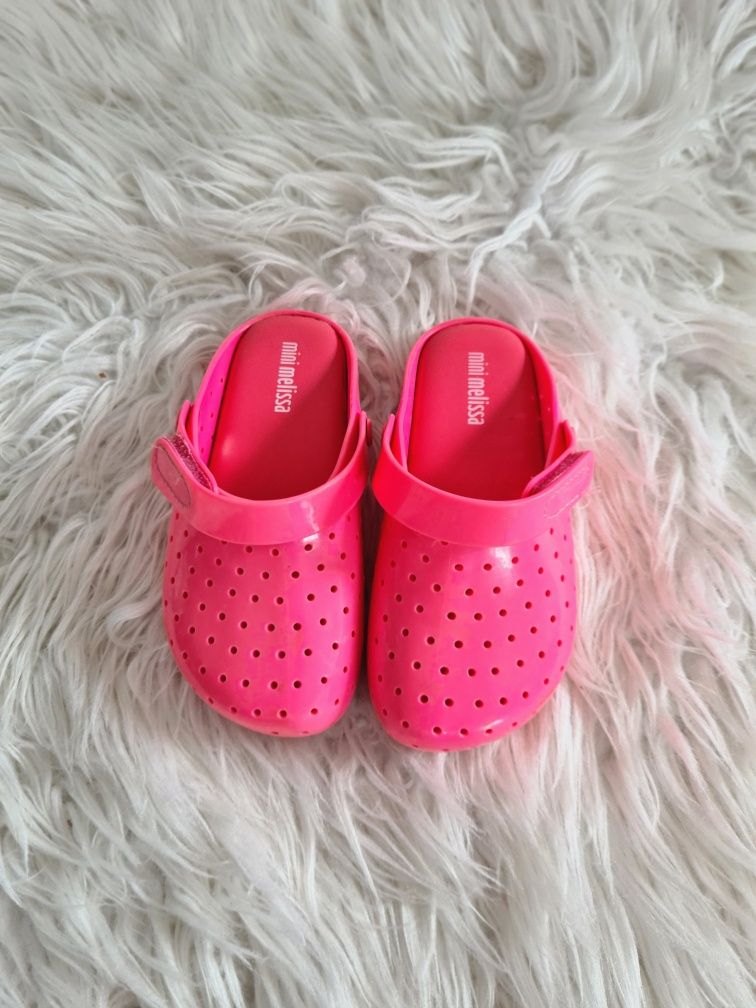 Mini Melissa 25 26 15,5cm klapki sandały dziecięce gumowe meliski róż