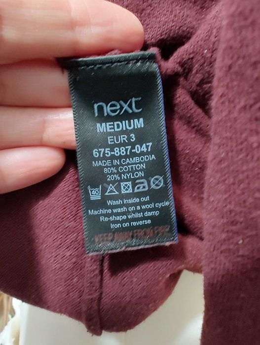 Basicowy damski bawełniany burgundowo brązowy golf z długim rękawem