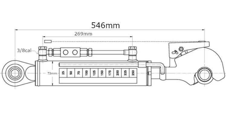 Łącznik górny hydrauliczny TCVHN, 546 mm kat.2