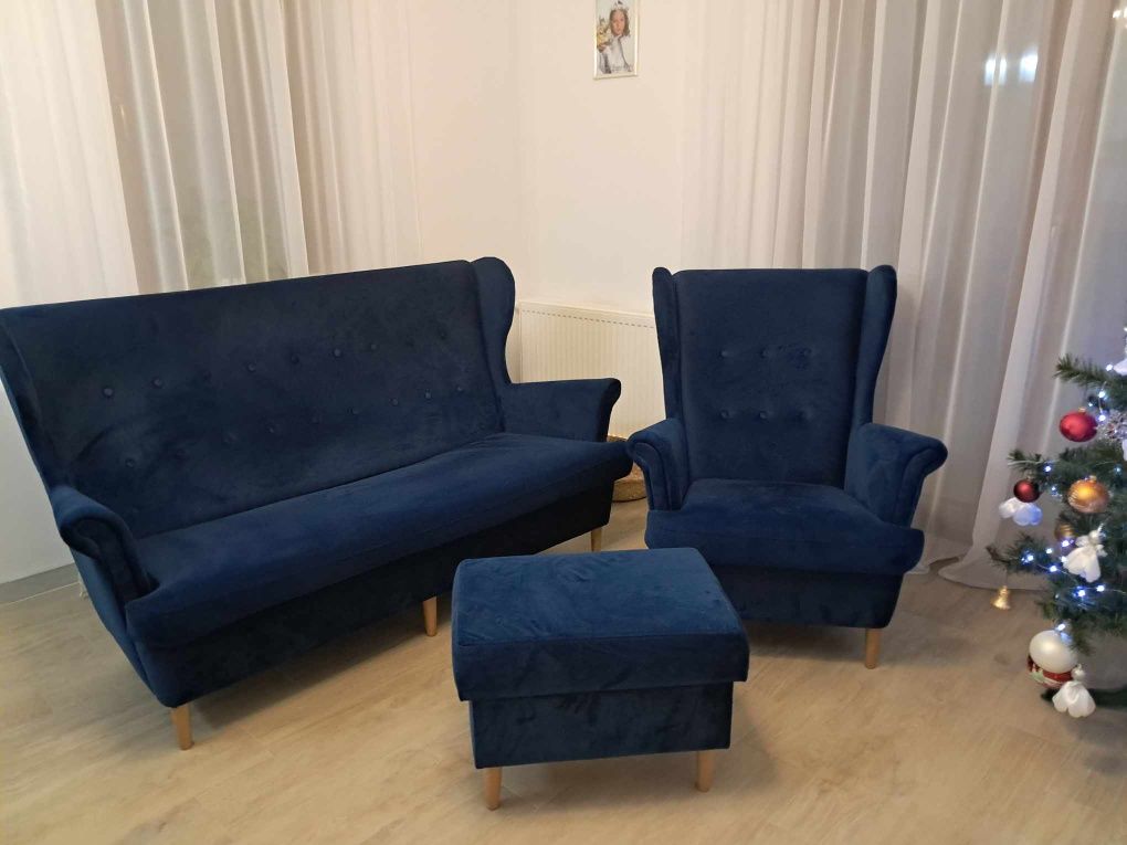 Sofa, fotel, pufa firmy Bodzio