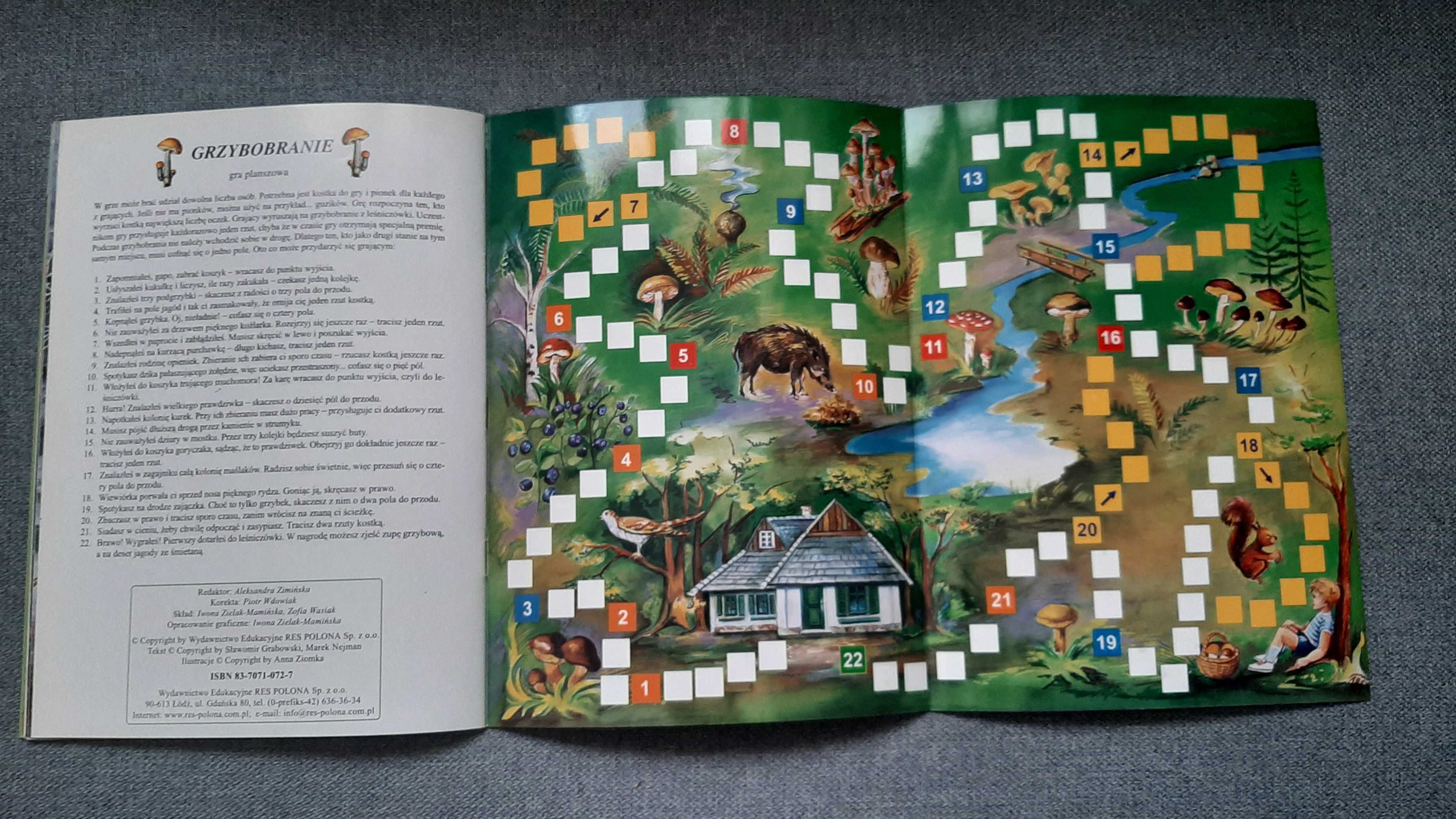 Atlas grzybów dla dzieci gra planszowa Zabawa w chowanego Anna Ziomka