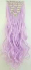 Doczepiane włosy clip in pastelowy fiolet 65 cm 8 tresek