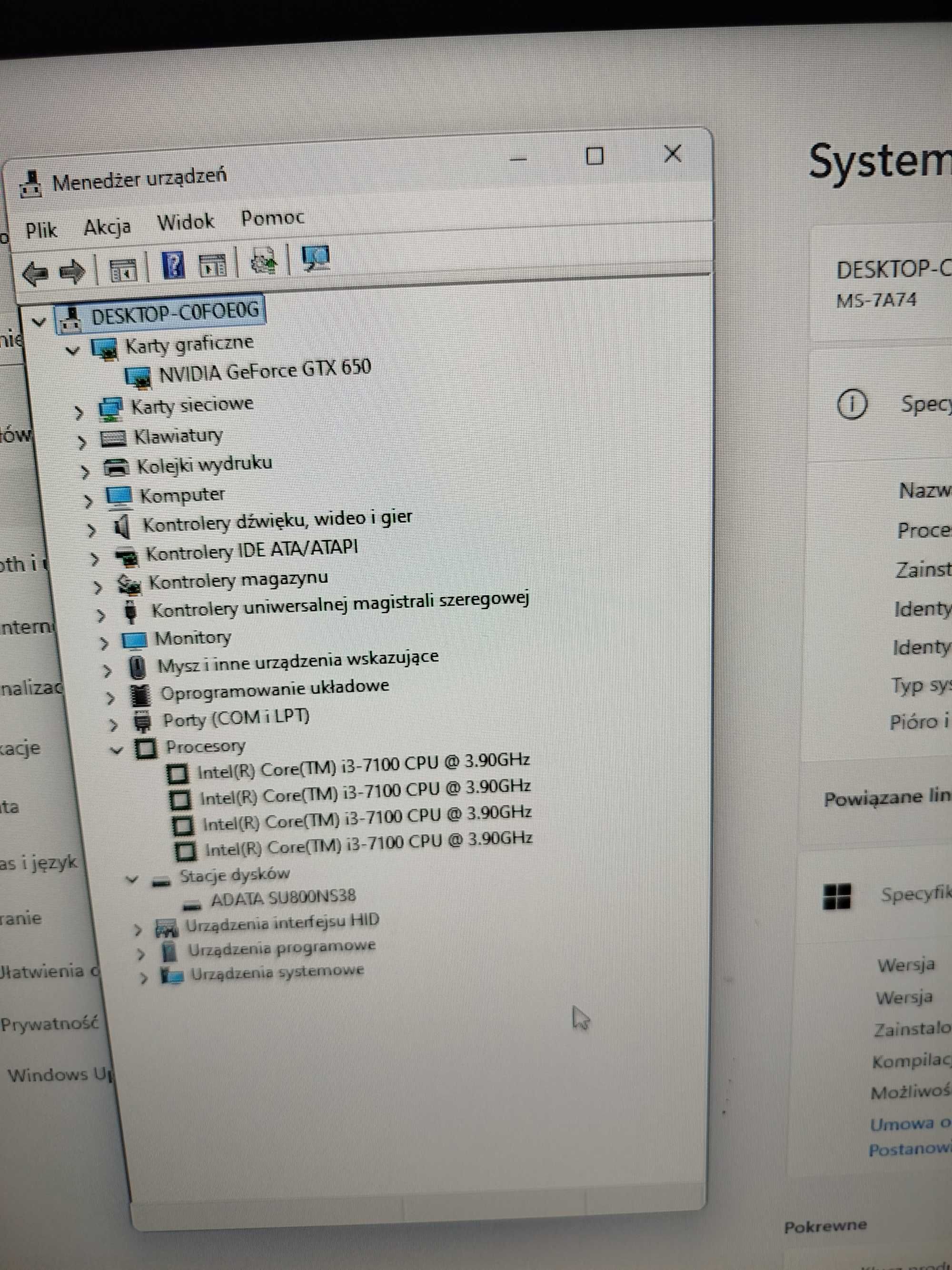 Komputer stacjonarny, dysk SSD