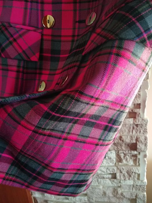 Sukienka marynarka Edan 34 36 marynarka w kratkę z paskiem