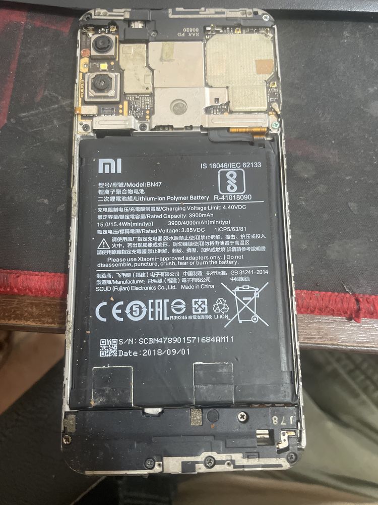 Запчасти Xiaomi Mi A2 lite 4/64gb плата батарейка шлейф камера