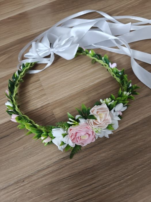 Wianek komunijny dla dziewczynki, piękny, lekki, ręcznie robiony