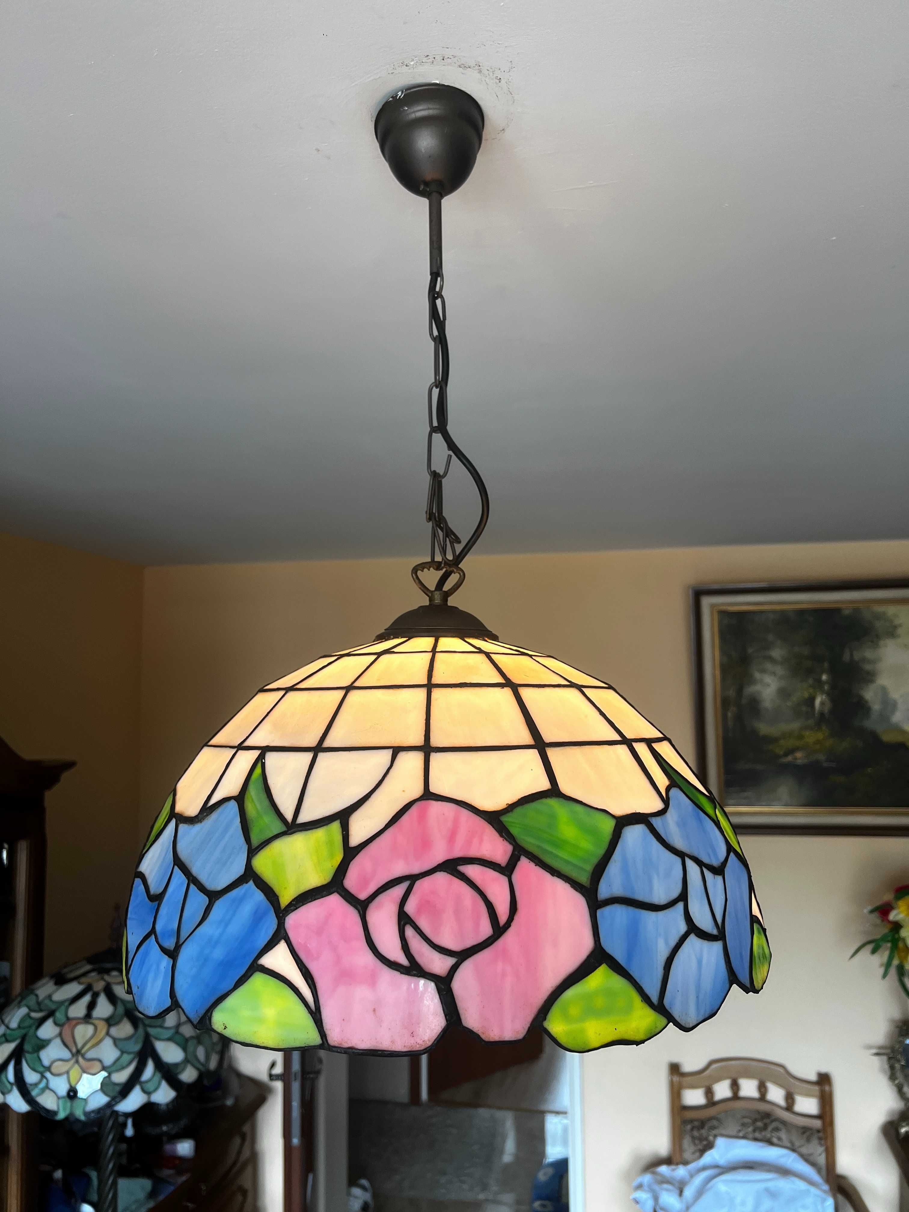 Lampa wisząca - Tiffany - witrażowa, żyrandol