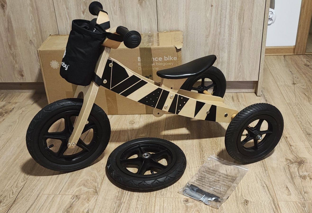 Sun Baby Rowerek biegowy drewniany dla 2 latka 2w1 Twist
