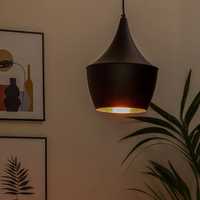 Lampa nad stół wyspę loft Orient czarna (złote wnętrze)