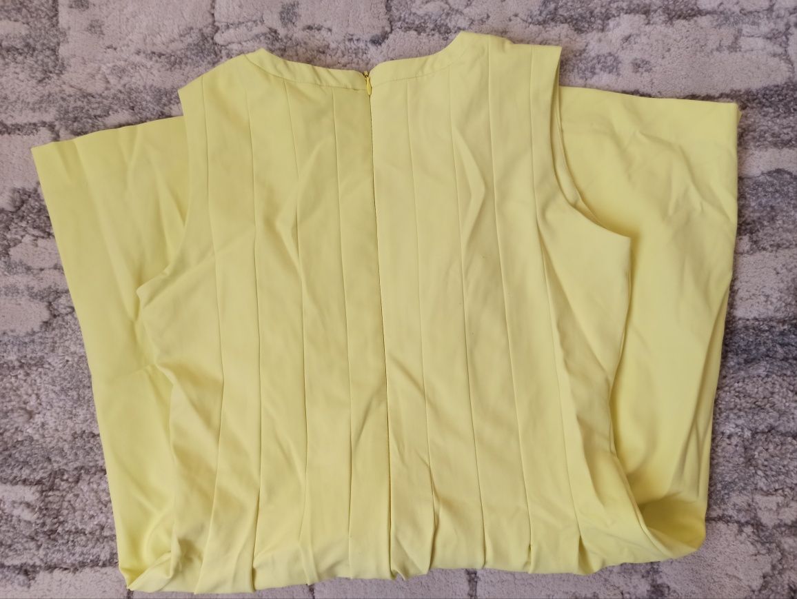 Żółta Sukienka rozkloszowana Reserved r 40 L wesele komunia