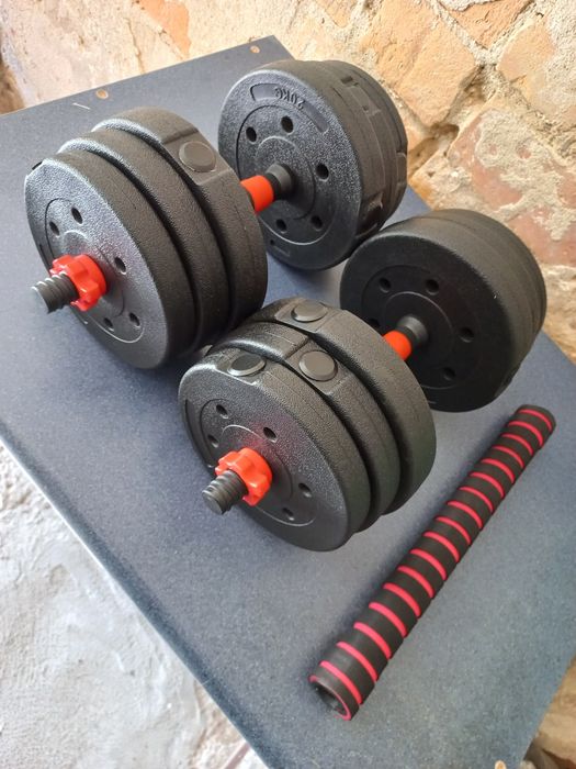 Okazja! Hantle 2x10kg z możliwością przerobienia w sztange! Warto!