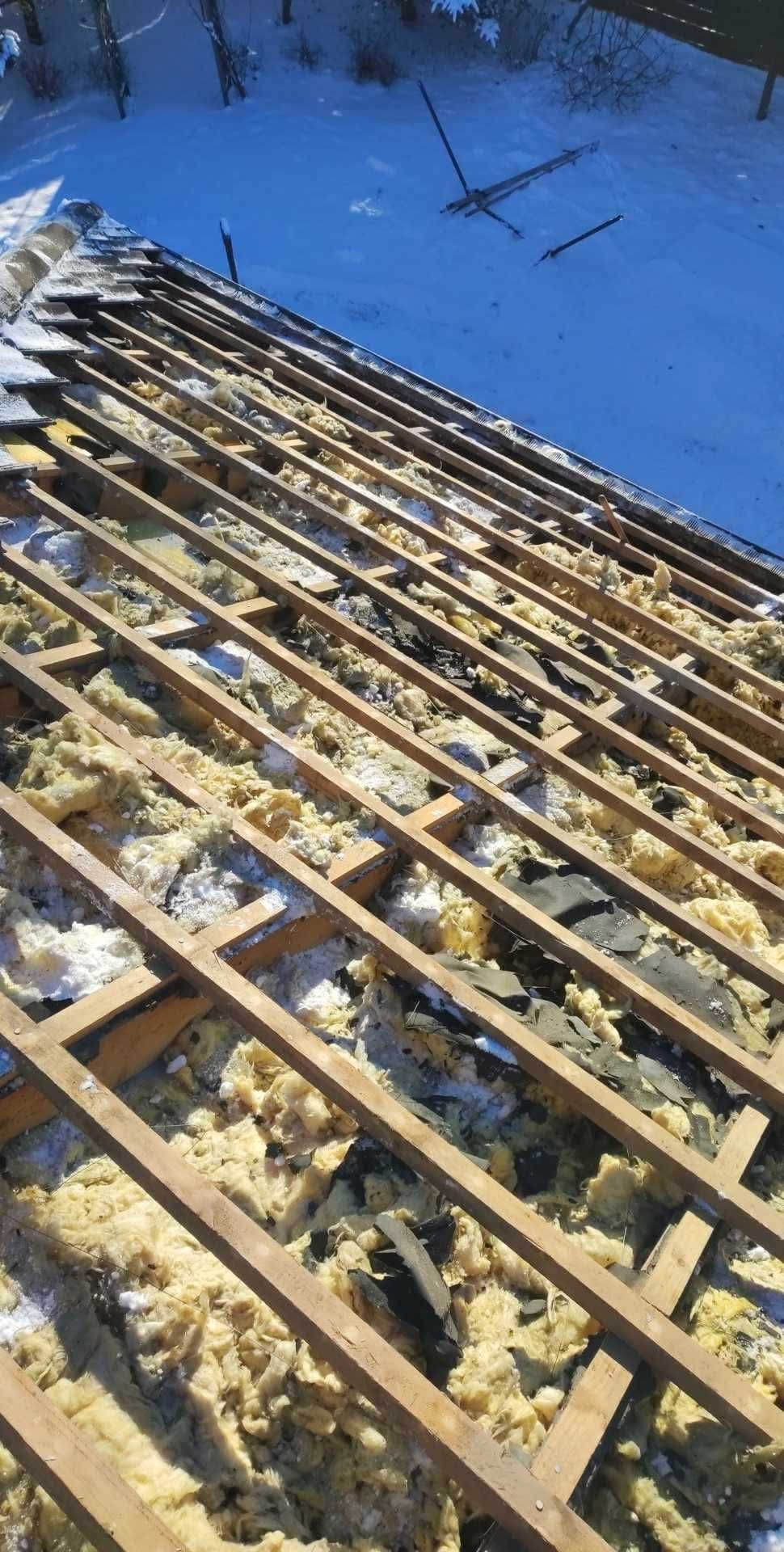 Naprawa izolacji i dachów po kunach Wiązary dachowe Ocieplenie dachu