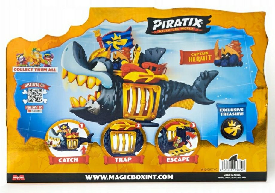 Piratix Zestaw King Shark Golden Teeth Złoty Rekin z Klatką