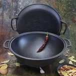 Казан чугунний 8,12,15,18л кришкою сковородою форми Wok ВІД ВИРОБНИКА