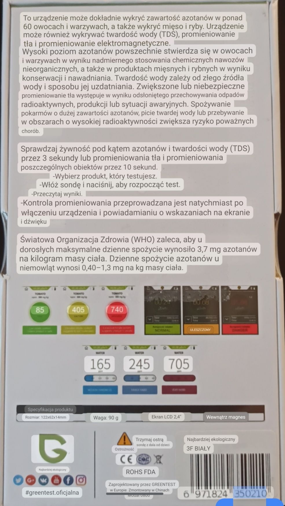 Elektroniczny miernik testy żywności.
