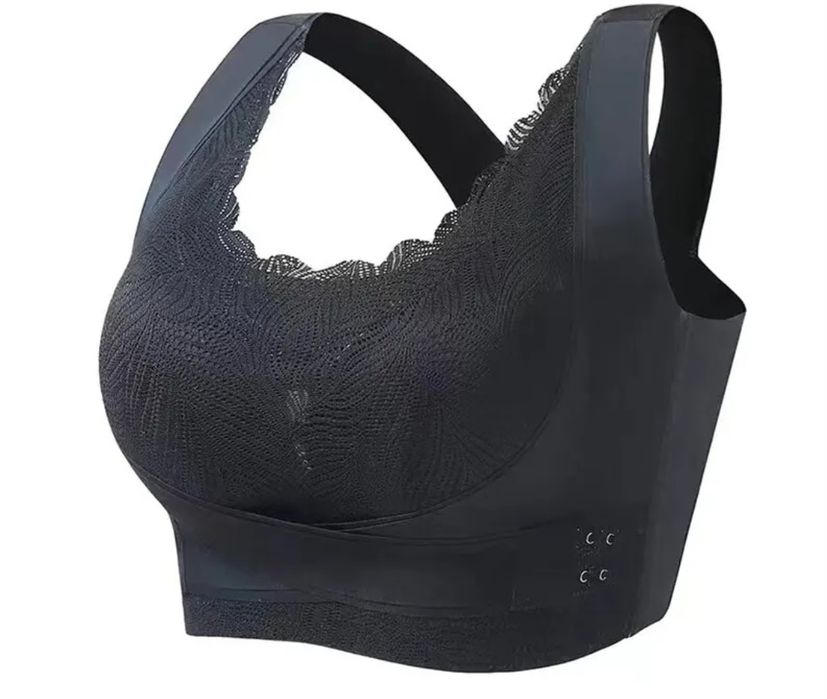 Wygodny stanik czarny z koronką rozmiar L