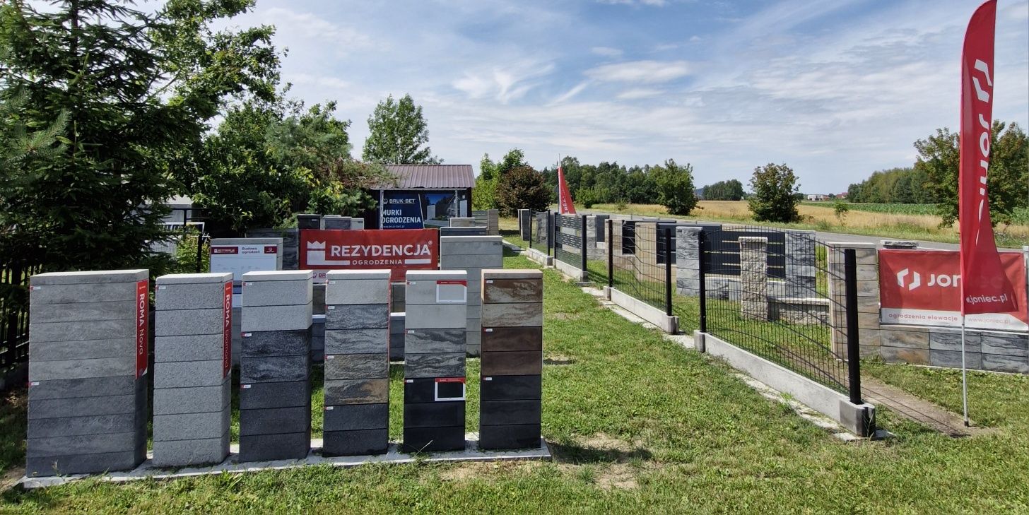 Ogrodzenie JONIEC modułowe betonowe Bloczek Pustak Daszek