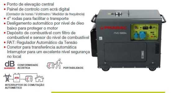 Gerador Insonorizado 5000Wts Trifásico Diesel Portátil PRAMAC