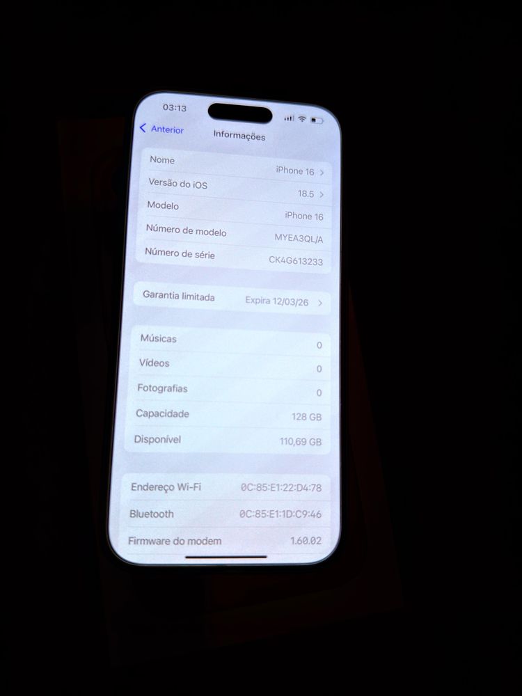 iPhone 16 128GB Pink C/ Fatura e Garantia FNAC