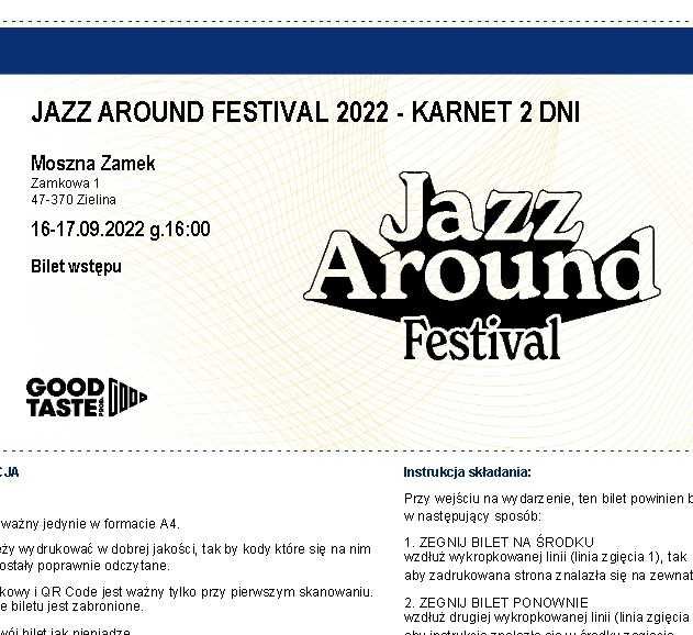 Sprzedam taniej 2 karnety na Jazz Around Festival