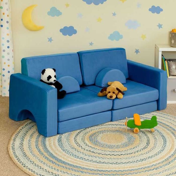 Sofa składana modułowa dla dzieci duża 2-osobowa DIY 10 miękkich pod